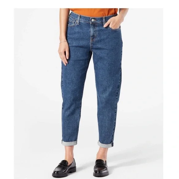 DENIZEN from Levi's Women's Mid-Rise Cropped Boyfriend Jeans - Splish Splash - Picture 1 of 5
